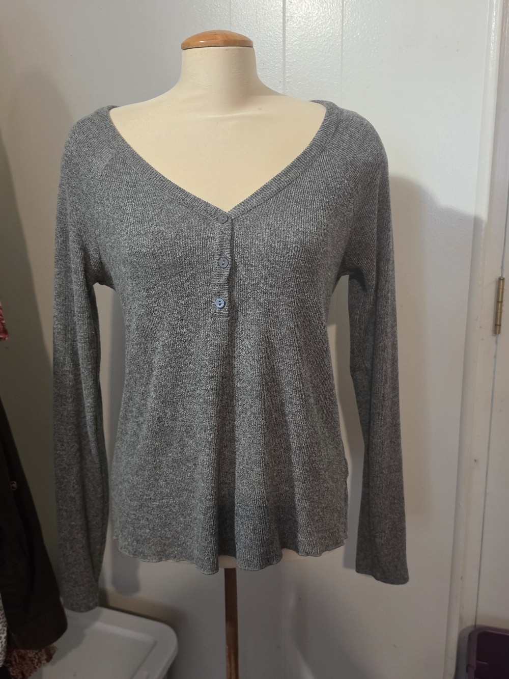 Universal Thread Olive Green Ribbed Knit Sweater Top